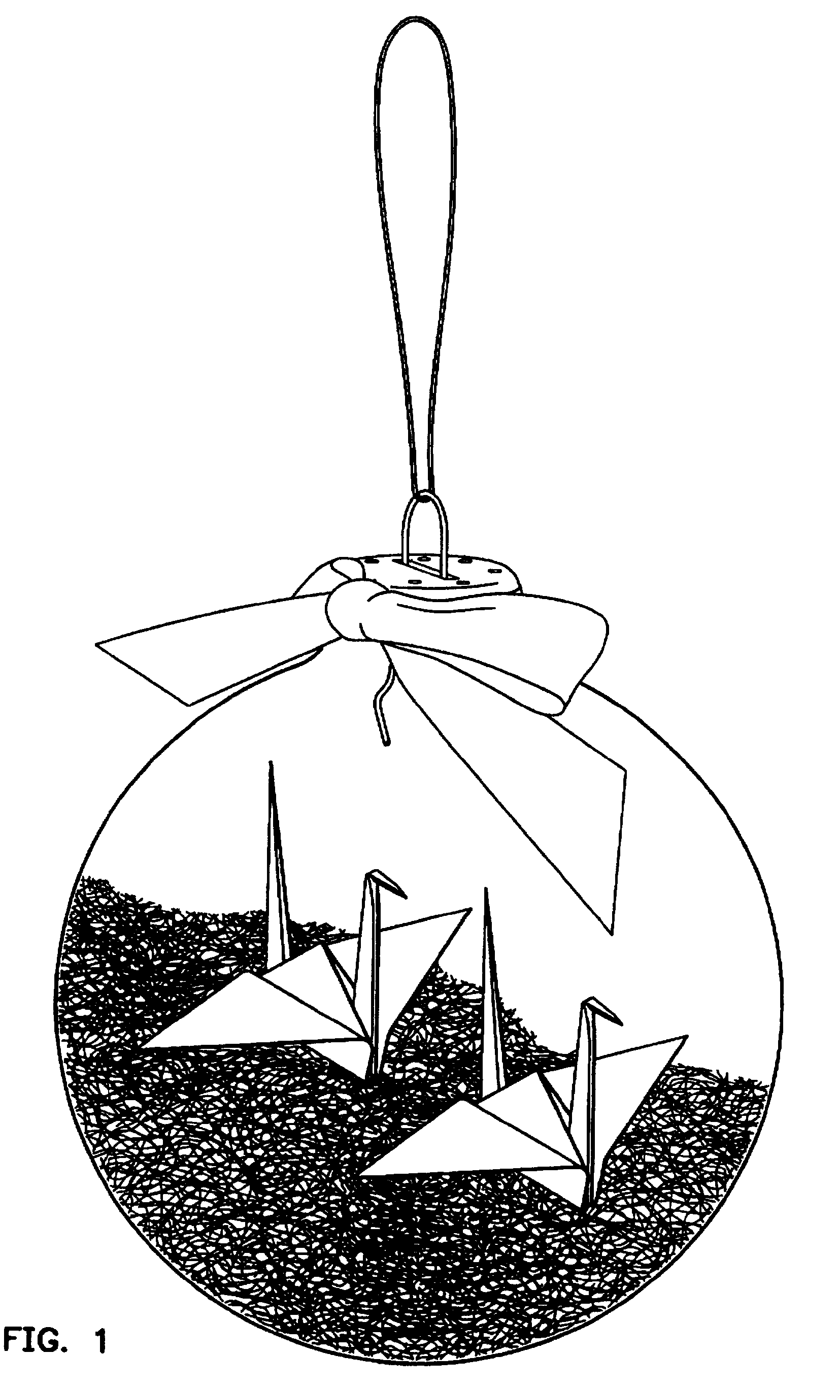 example of an origami object inside an ornament
